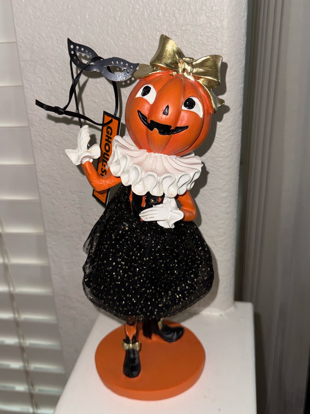 Vintage Ghoulish Girl Pumpkin Figurine